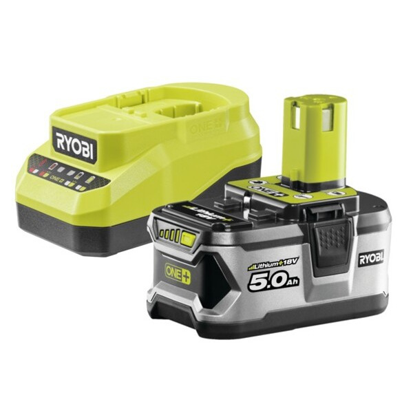 Ryobi ONE+ Batteri 5,0Ah + Oplader RC18120A-150