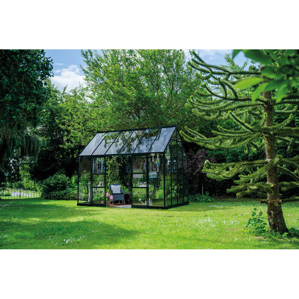 Juliana Halls Icon Planthouse 8 Drivhus - 9,7 m² - sort, 3 mm hærdet glas