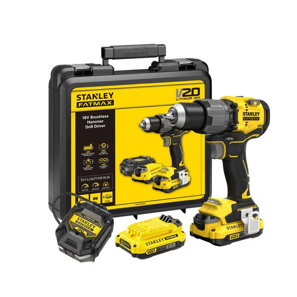 Stanley Fatmax Slagboremaskine 18V  Inkl. batterier SFMCD726D2K-QW