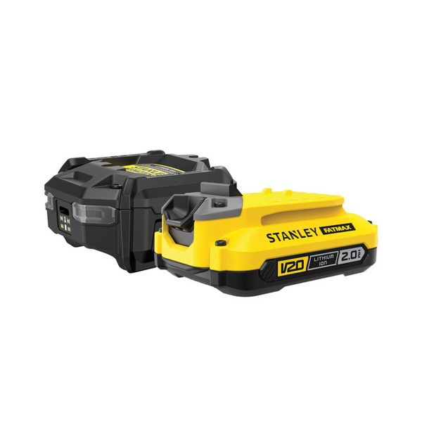 Stanley Fatmax V20 Batterisæt - 18V 2,0 Ah-batteri + oplader SFMCB10D1-QW