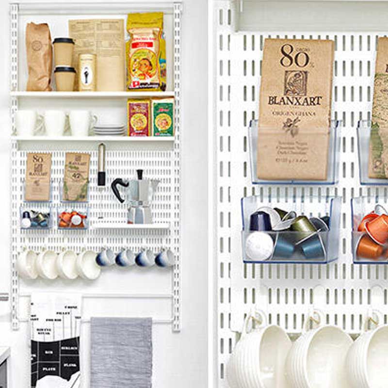 Elfa opbevaringsystem til opbevaring og garderobe