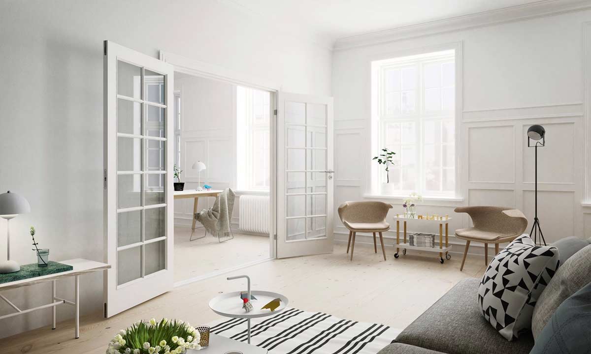 Franske dobbeltdøre i hvid fra Swedoor