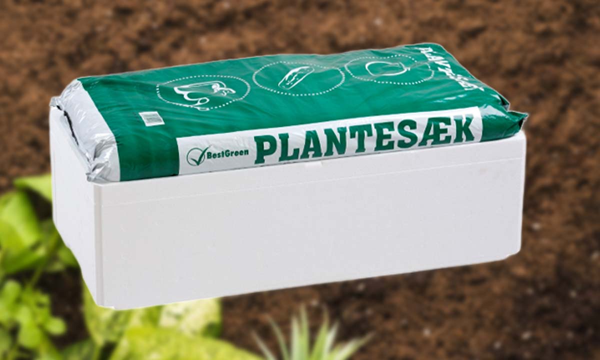 Kapilærkasse med plantesæk ovenpå