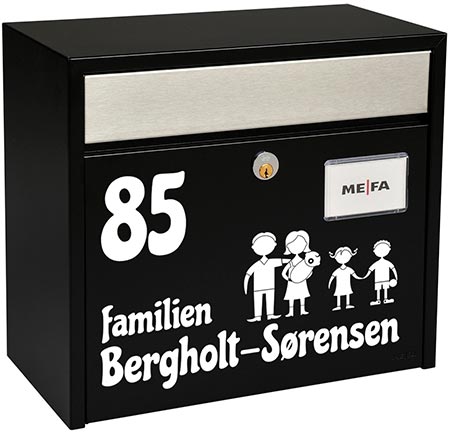Se vores udvalg af selvklæbende tal og bogstaver i folie til at sætte på fx din postkasse - stickers i hvid og sort
