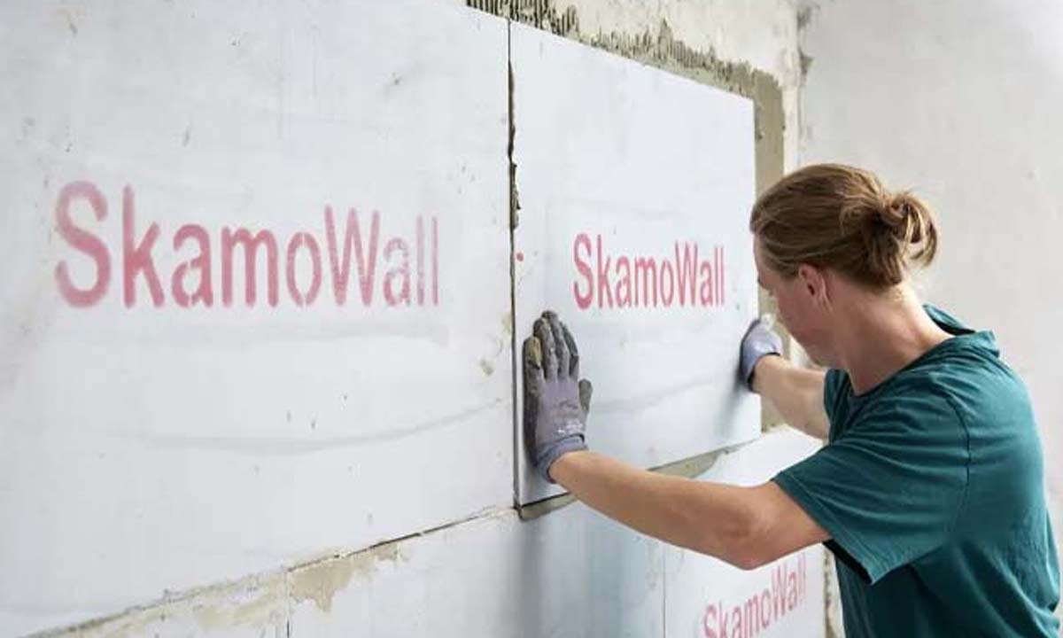 Skamowall isoleringsplader p&aring; v&aelig;g