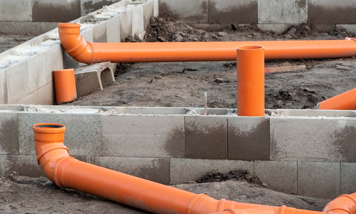 PVC rør til kloak i nyt hus