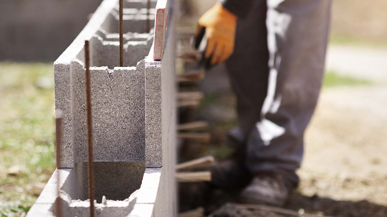 Fundablokke til opbygning af fundament, mure og sokkel