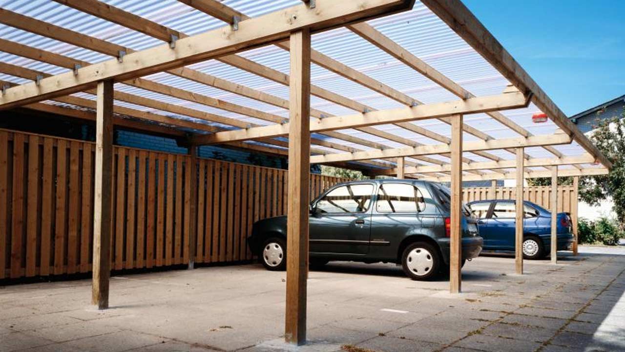 Trapezplader som tagplader på carport