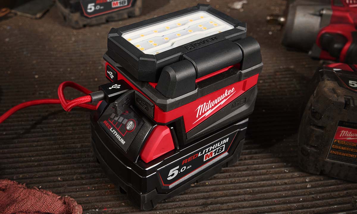 Milwaukee arbejdslampe p&aring; batteri