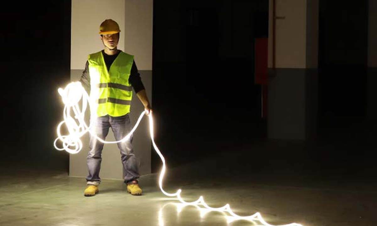 LED strips og arbejdslysk&aelig;der til byggepladser