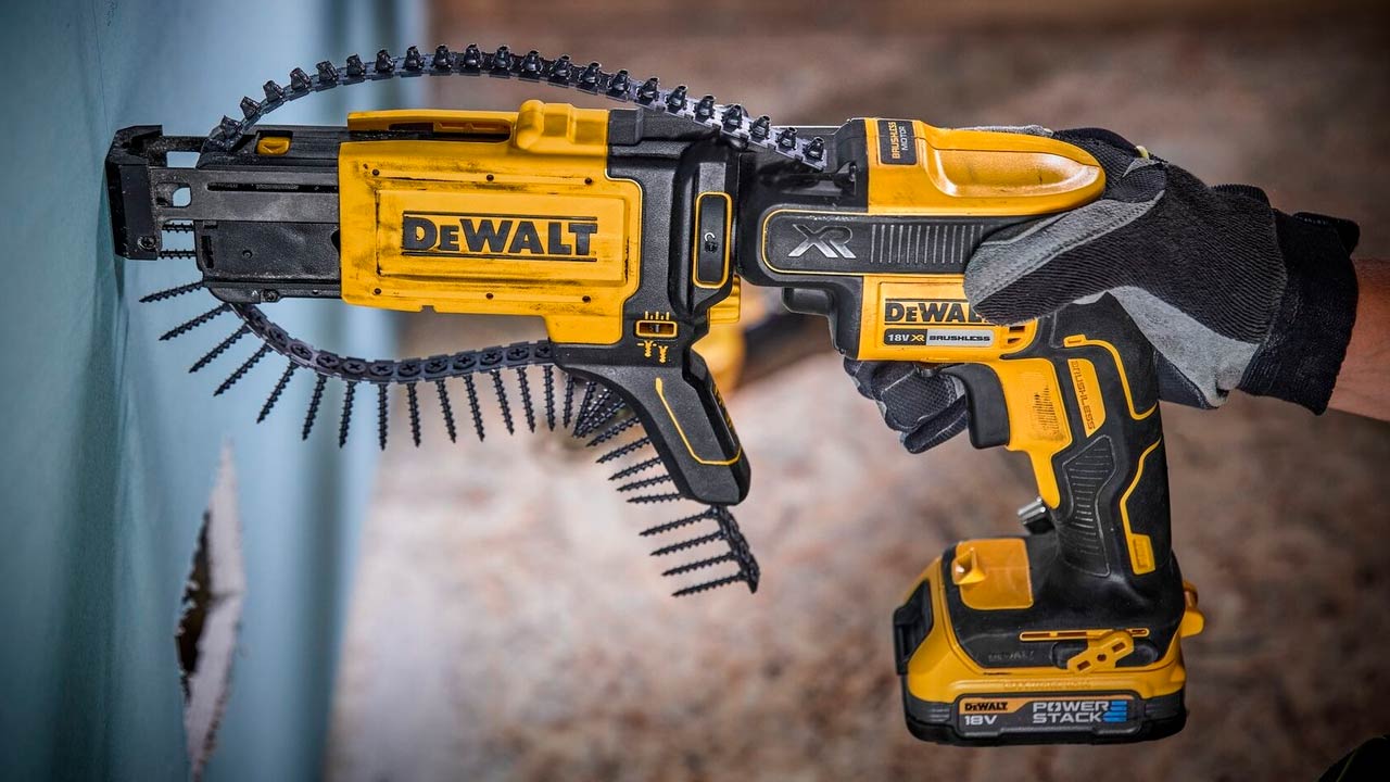 Dewalt gipsskruemaskine og skrueautomat med bånd