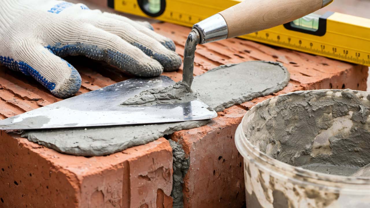 Murerv&aelig;rkt&oslash;j, mursten og m&oslash;rtel