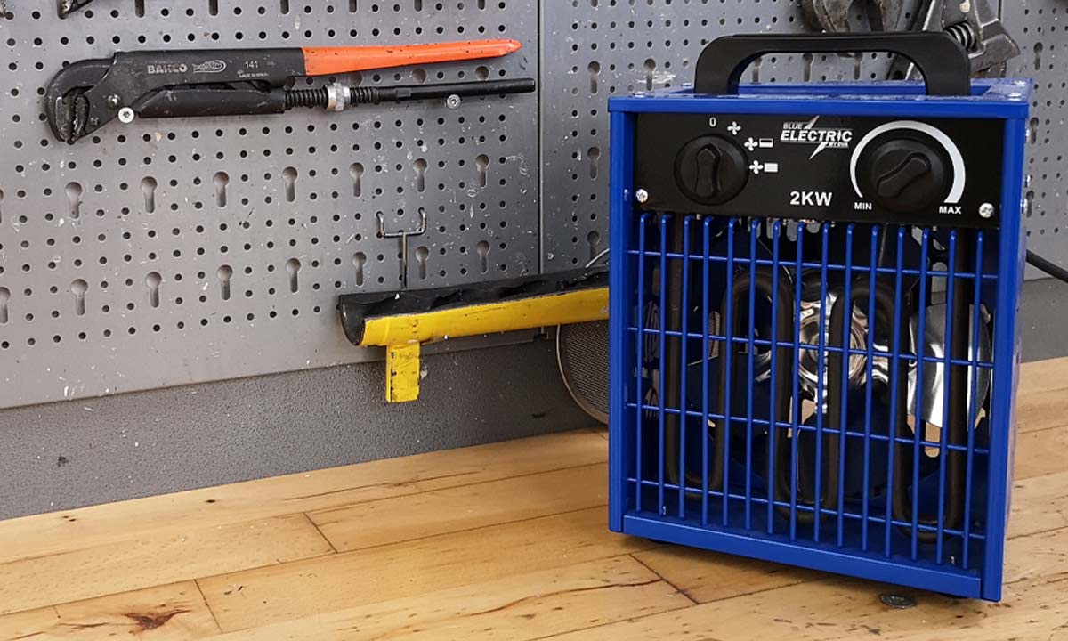 Varmeblæser til værkstedet