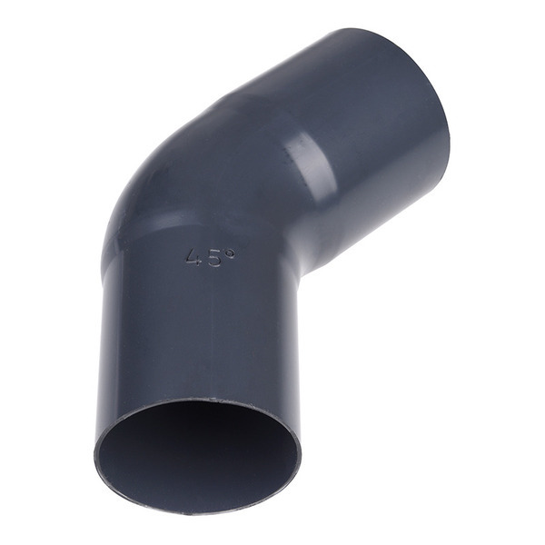 Plastmo Bøjning 45° Grafit 75mm