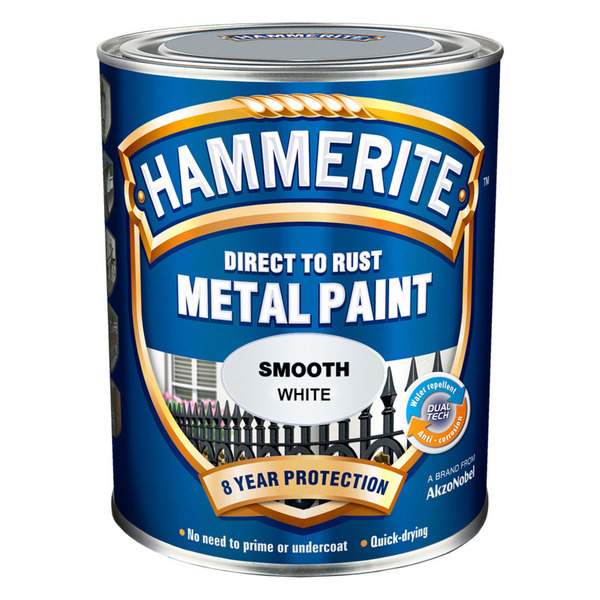 Hammerite Metalmaling Glat-effekt hvid - 750ml