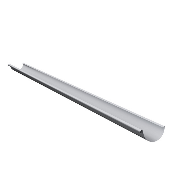 Lindab Rainline Stål Tagrende - Stålmetallic - Ø15 - 6 meter