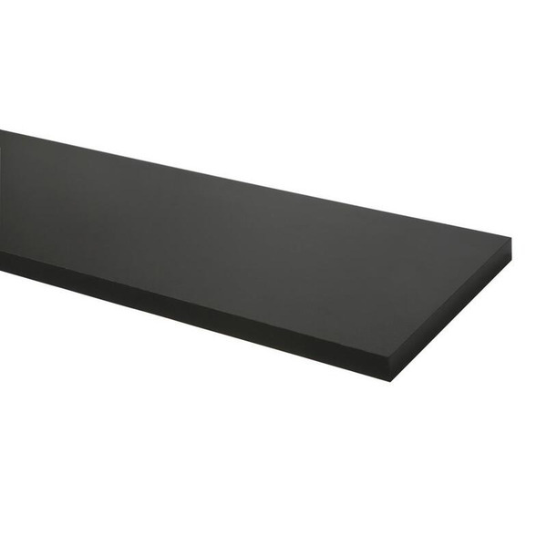 Wallmann Melaminhylde Sort 22mm - 20x80cm