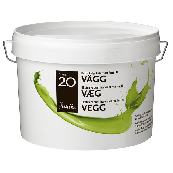 Yunik Vægmaling Glans 20 Hvid - 3L