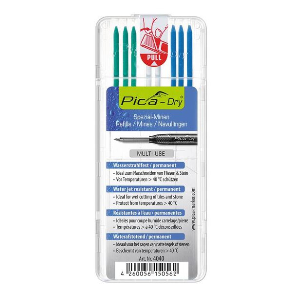 PICA Dry Refill 3xBlå + 2xHvid + 3xGrøn (Murersæt)