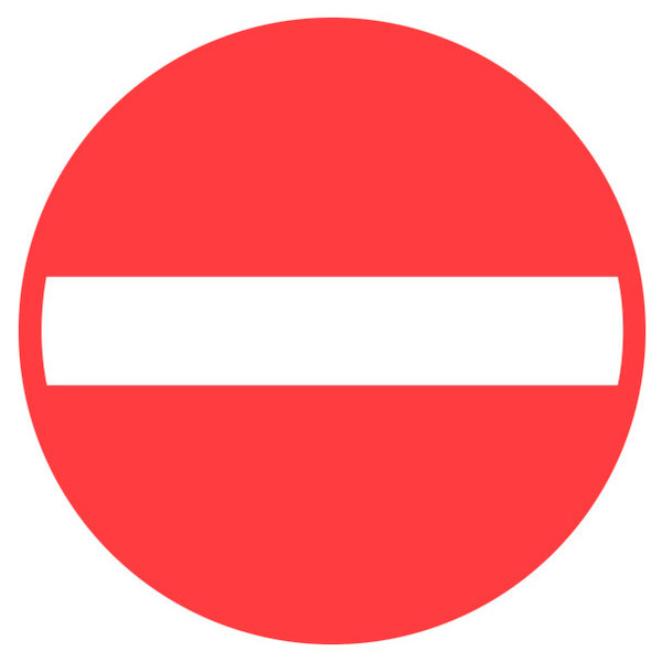 Sydvesta Vejskilt Indkørsel Forbudt - 70cm