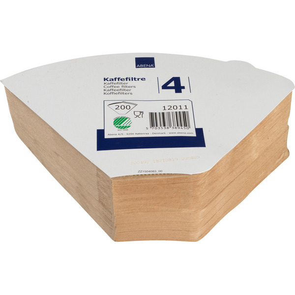 Kaffefilter 1x4 Ubleget - 200stk