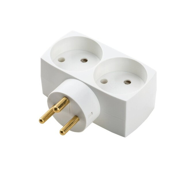 Unite Dobbeltstik 2 Runde Udtag M/jord - hvid