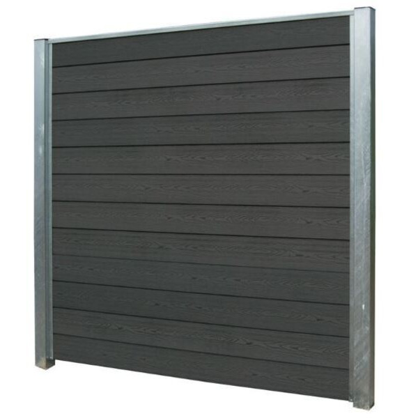 Wimex komposithegn - 180 cm Glyngøre Classic hegnsfag - Sort Inkl. tilbehør