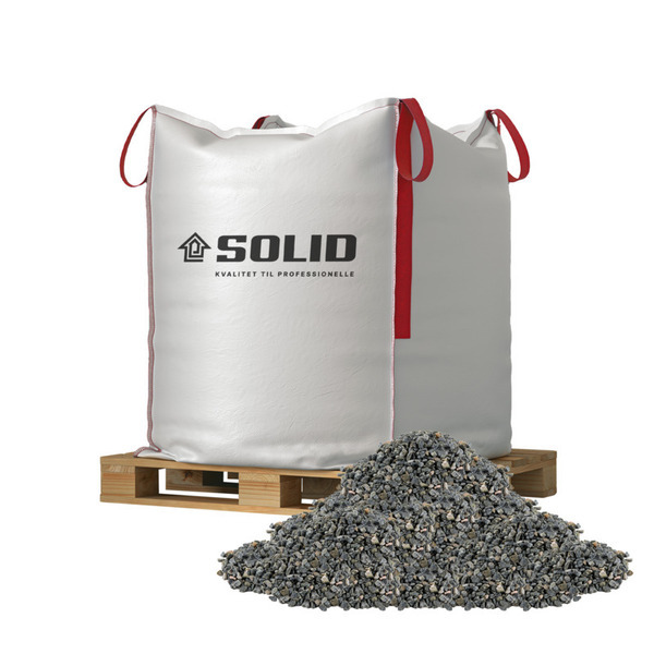 SOLID Grå Granitskærver på 8-11mm i Bigbags med fri fragt - 1000kg