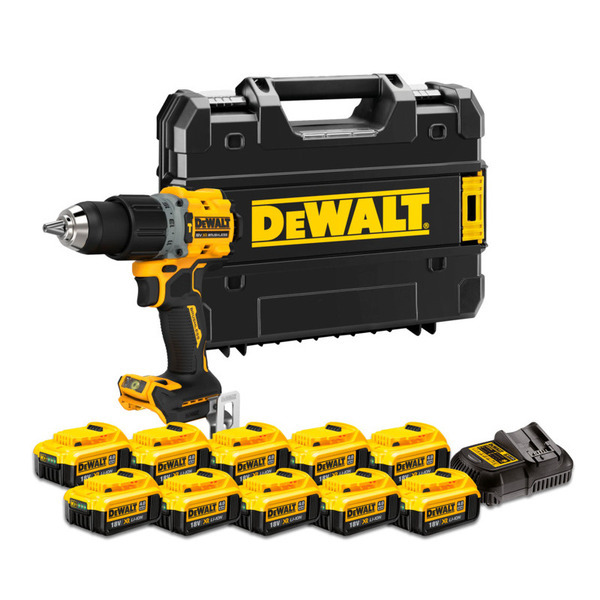 DEWALT Slagbormaskine DCD805NT + Batteripakke 10 stk