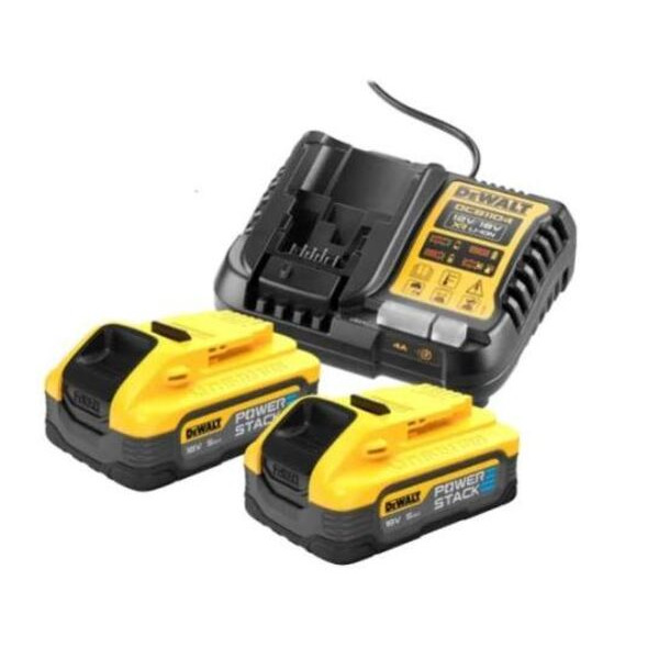 DEWALT Batterisæt 18V DCB1104H2-QW 2x5,0Ah + Lader
