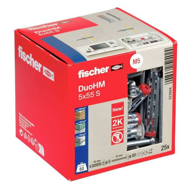 Fischer Gipsplug DuoHM S TX25 - 5x55mm - 25 stk/pk