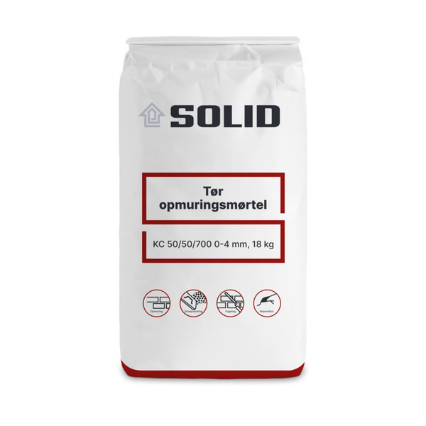 SOLID Tør Opmuringsmørtel 0-4mm - 18kg