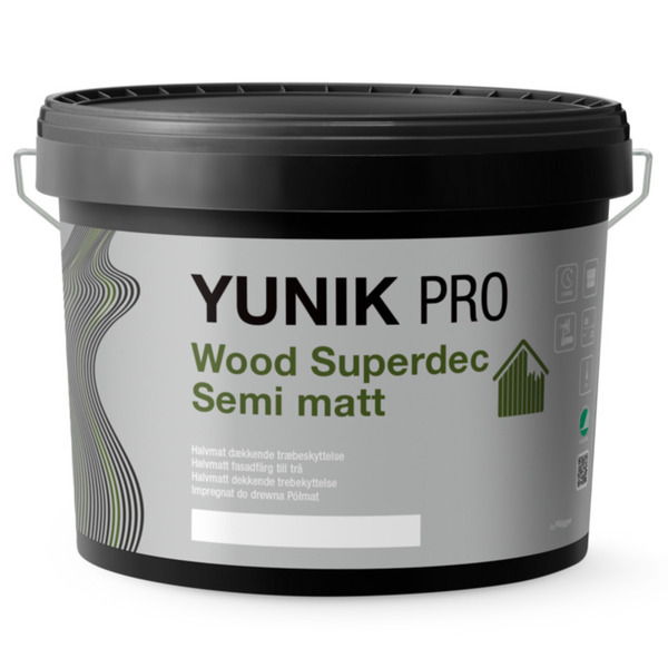 Yunik Pro Wood Superdec Semi Mat Hvid - 9L