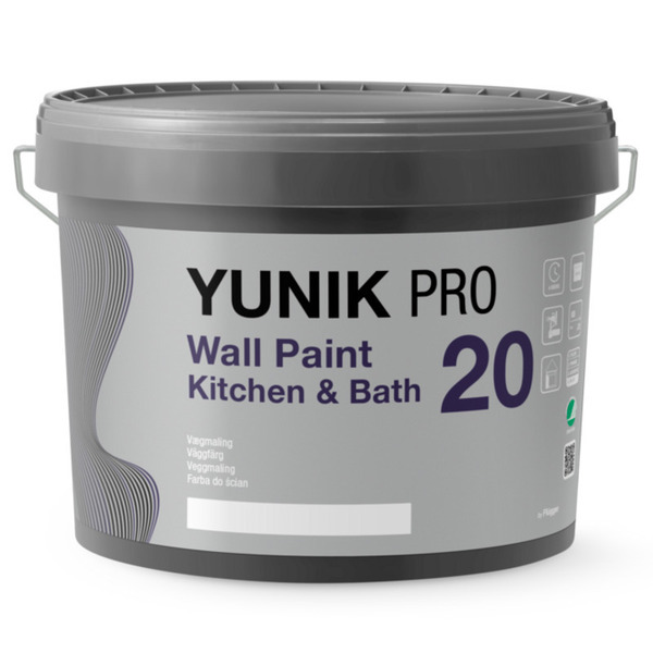 Yunik Pro "Wall Paint Kitchen & Bath 20" Køkken/bad Maling - Hvid - 9 Liter
