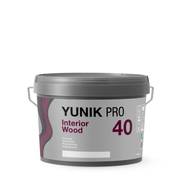 Yunik Pro "Interior Wood 40" Acrylmaling - Hvid - 2,4 Liter