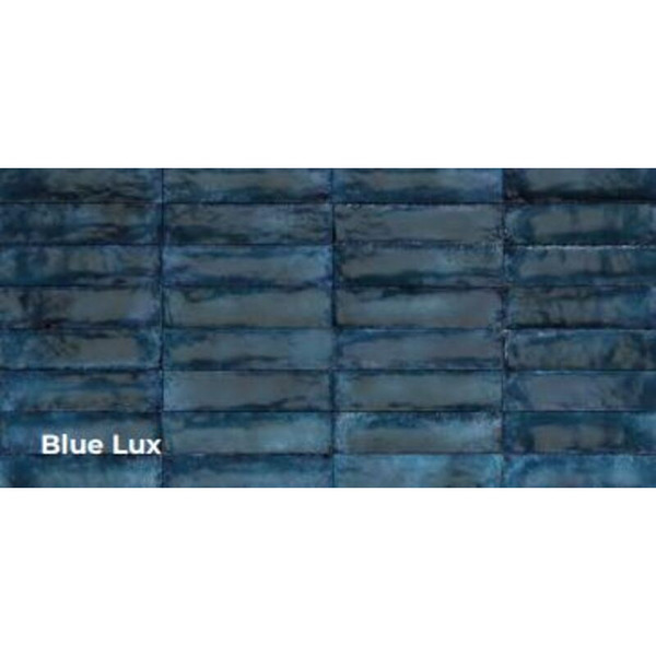 Vægflise Metallica Brick Blue Lux - 6x24cm
