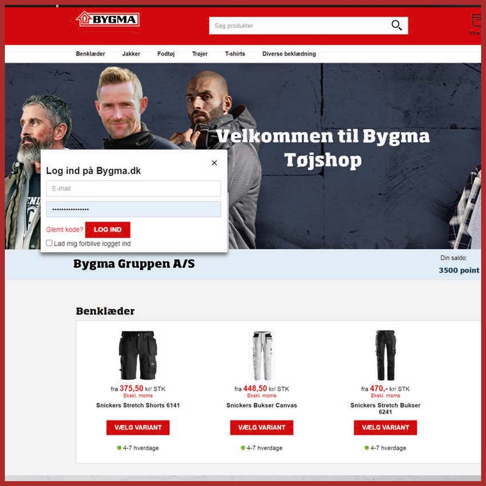 Let bestilling af arbejdstøj